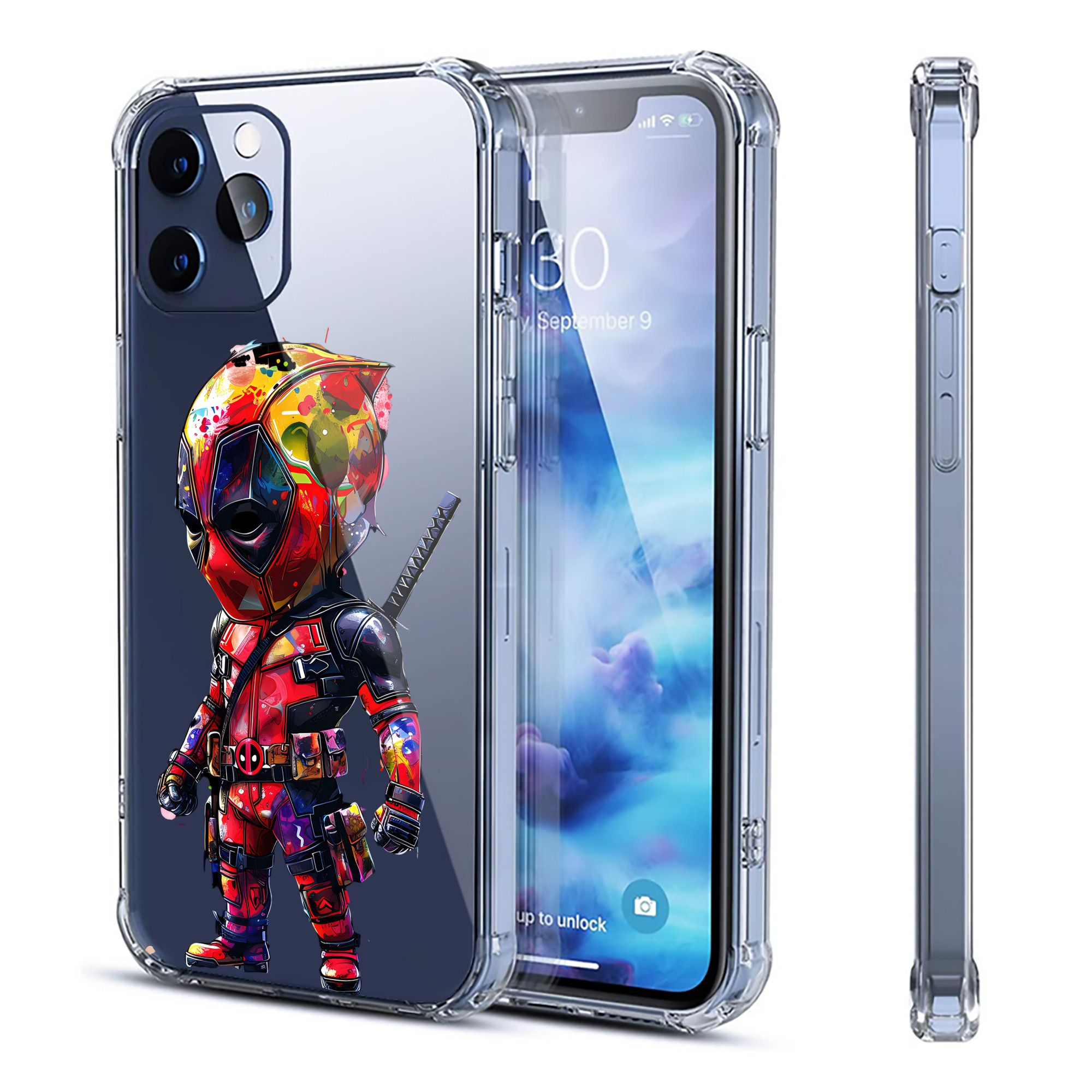 （画像用） Deadpool デッドプール 【iPhone 12シリーズ対応】透明スマホケース（クリアソフトケース）
